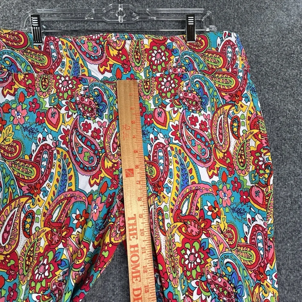 Attyre Womens Pull On Crop Pants Paisley Size 16w Multicolor - Picture 5 of 7